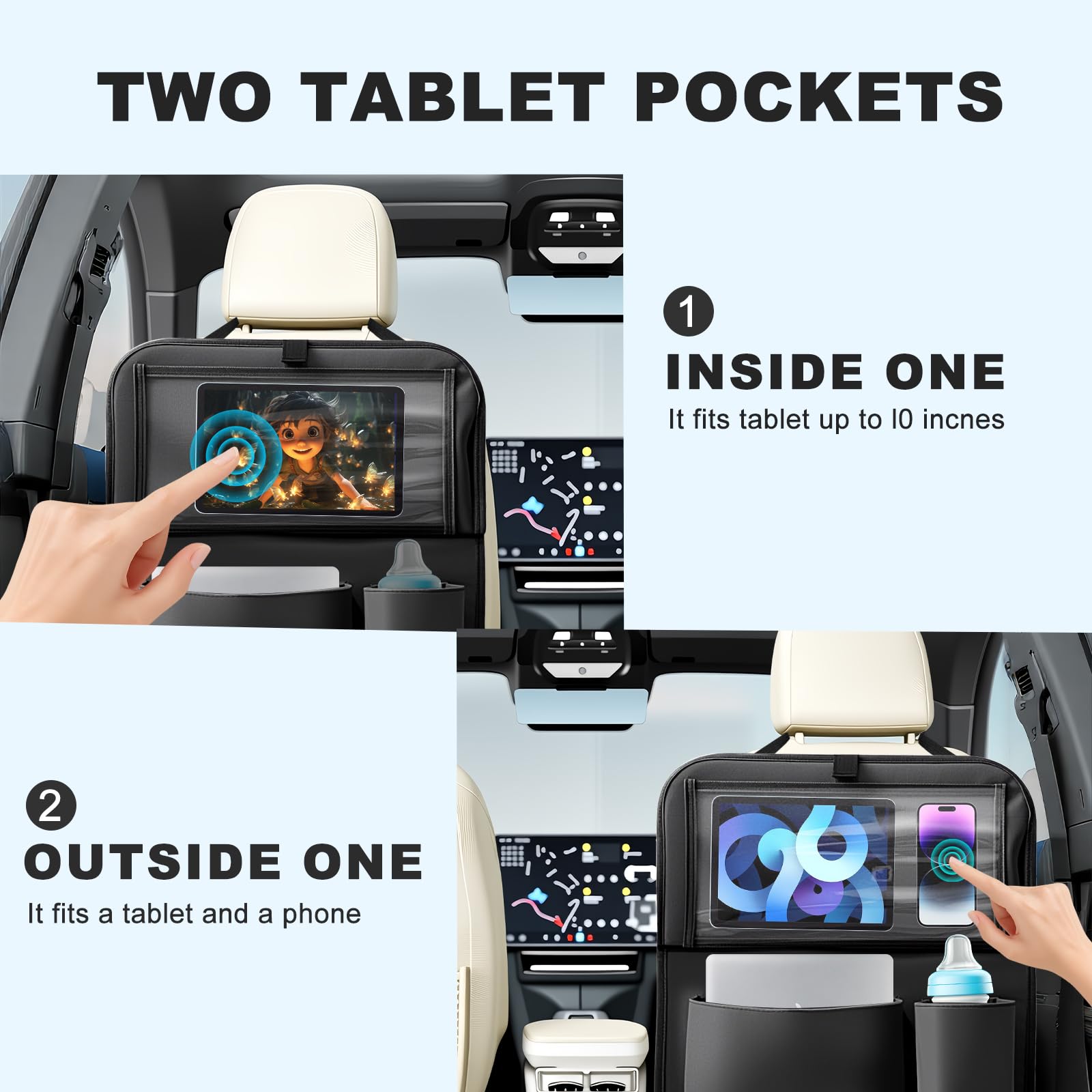 Zecirl tablet in use on tray demonstrating stable viewing for kids