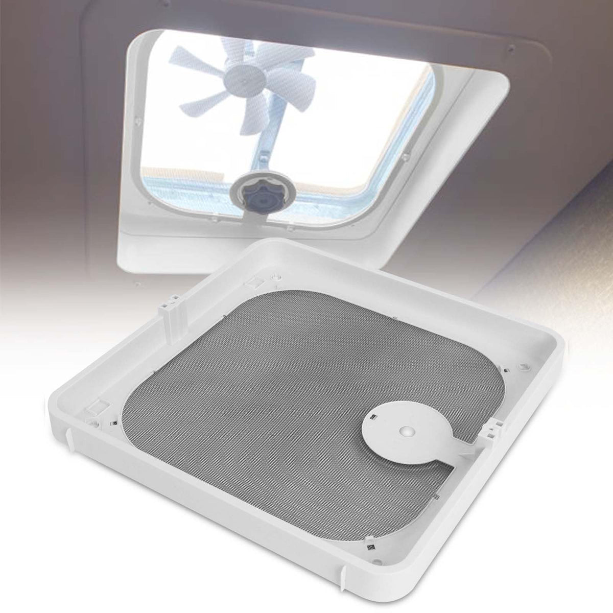 Zejoot front view of replacement frame and screen, restores ventilation