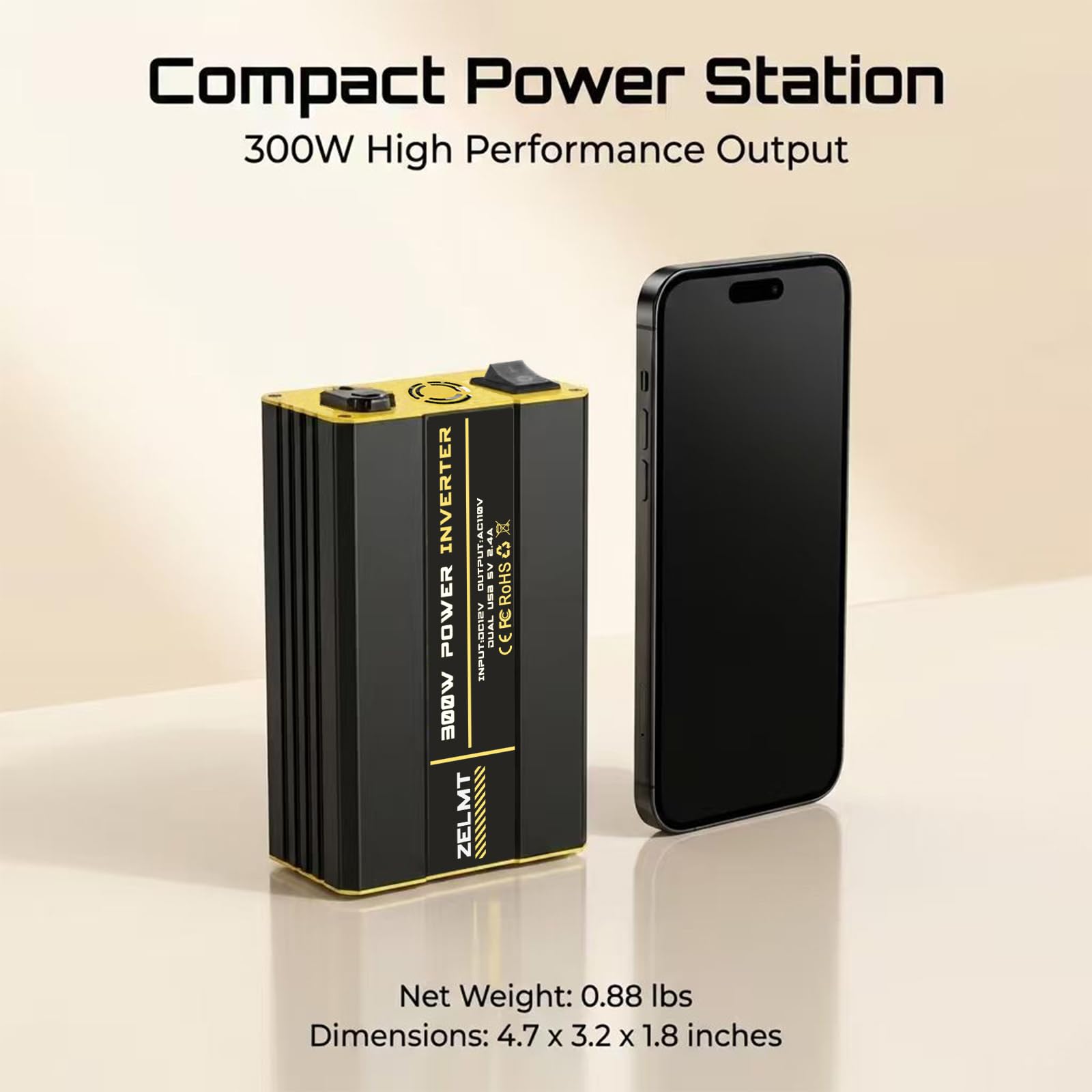 ZELMT inverter powering a laptop in a car to keep devices productive