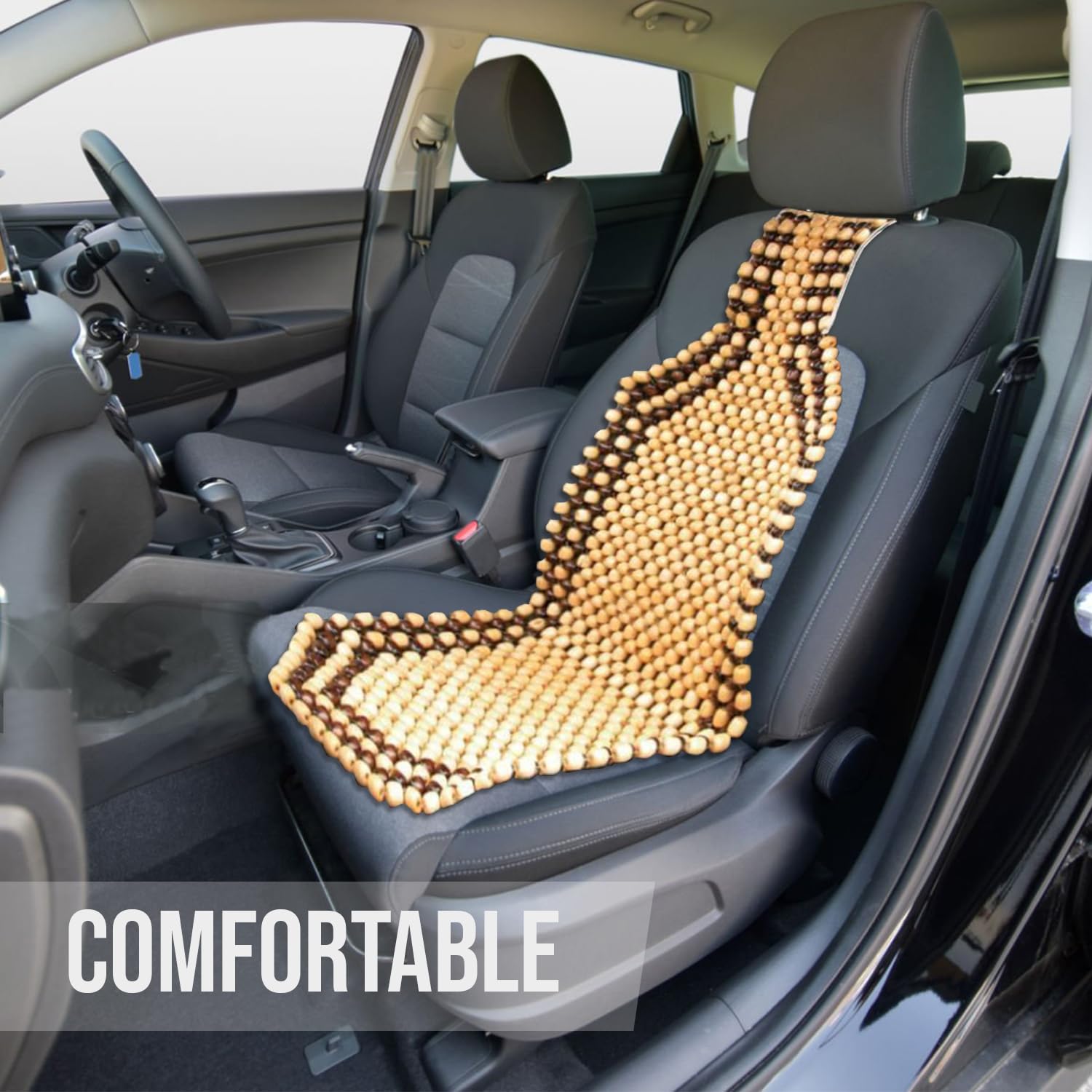 Zento Deals installed on a car seat demonstrating secure fit and continuous ventilation benefit