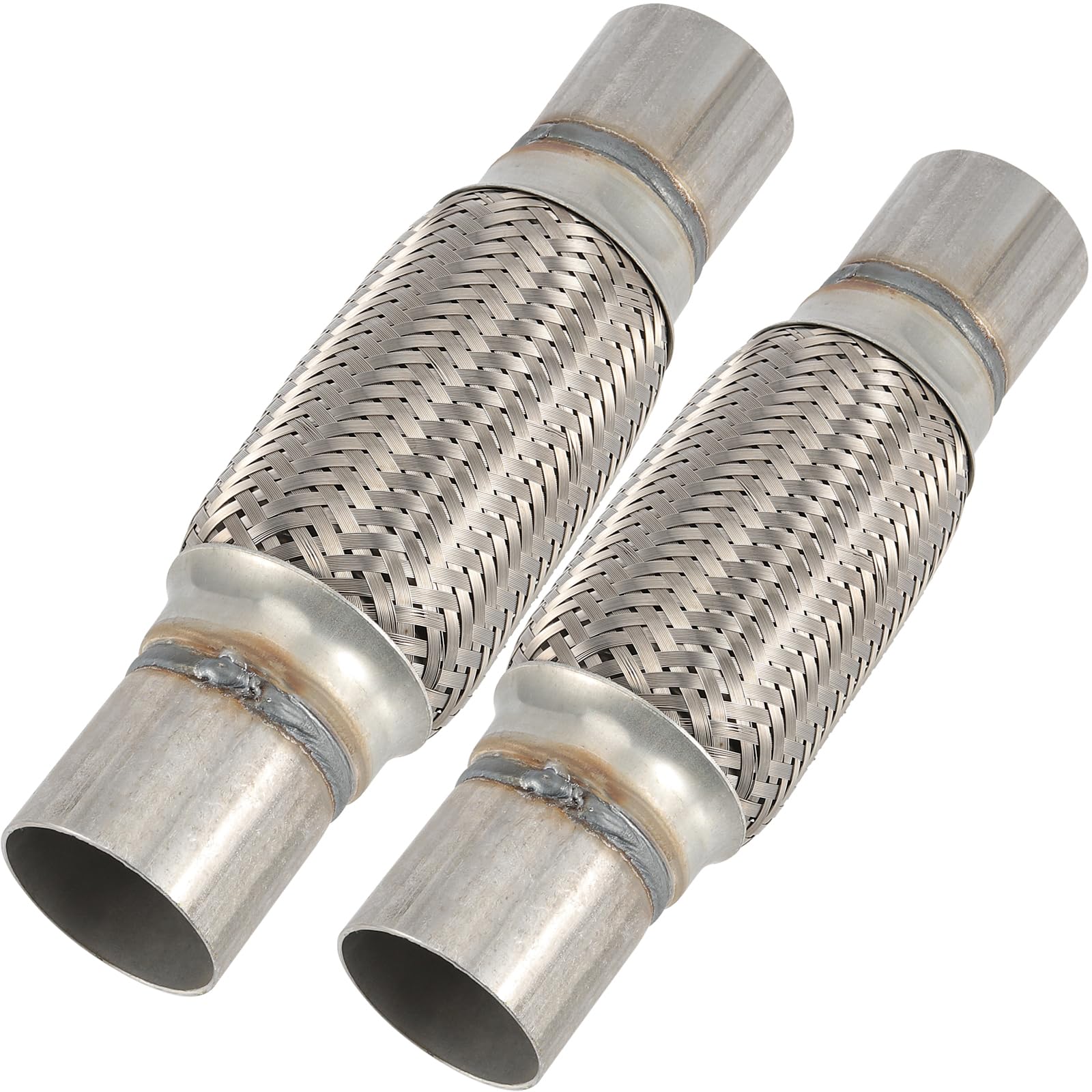 ZEONHAK front view of two-pack exhaust flex pipes showing durable finish and fit benefit