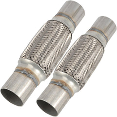 ZEONHAK front view of two-pack exhaust flex pipes showing durable finish and fit benefit