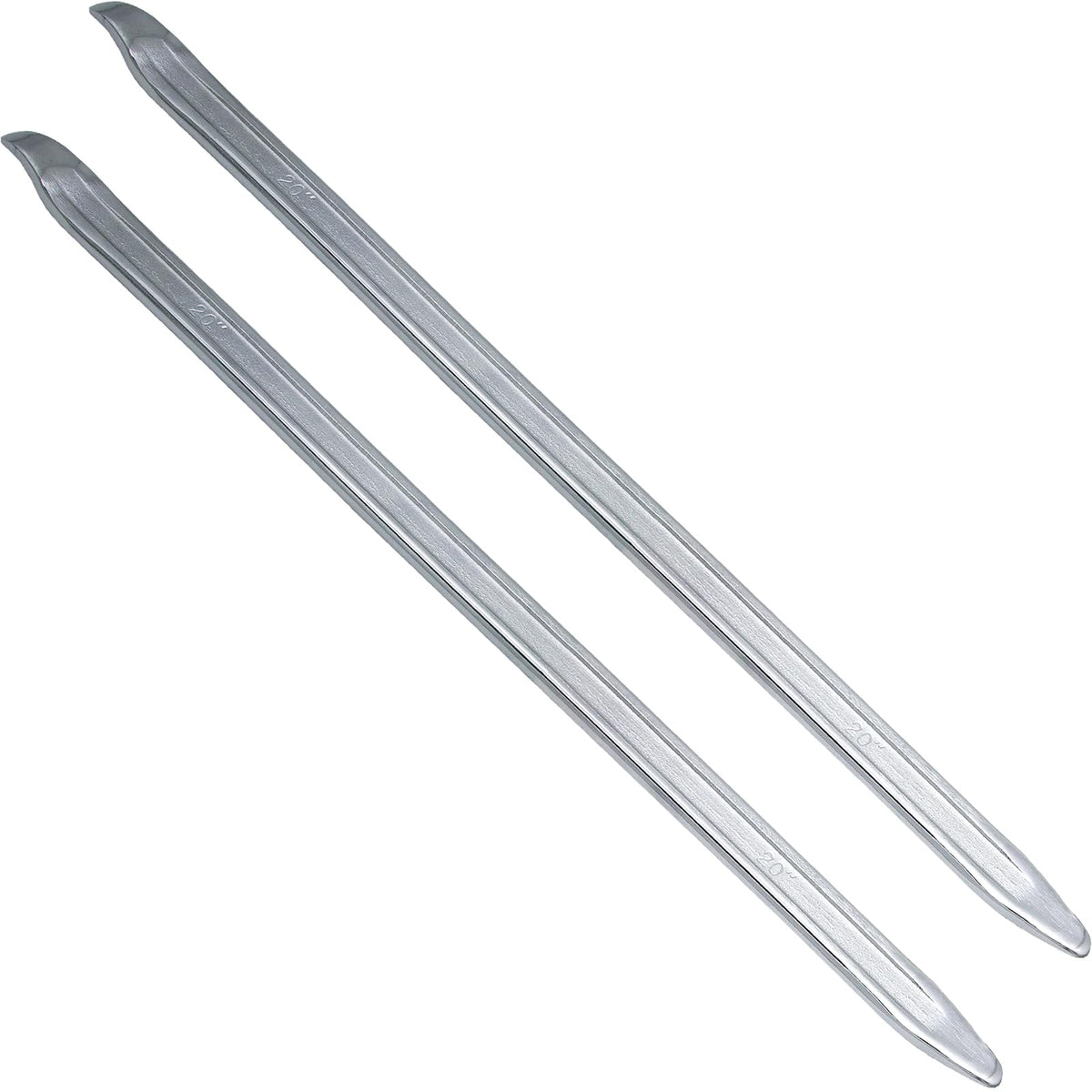 Zepkouel front view of both 18-inch tire spoons showing durable chrome finish and balanced length