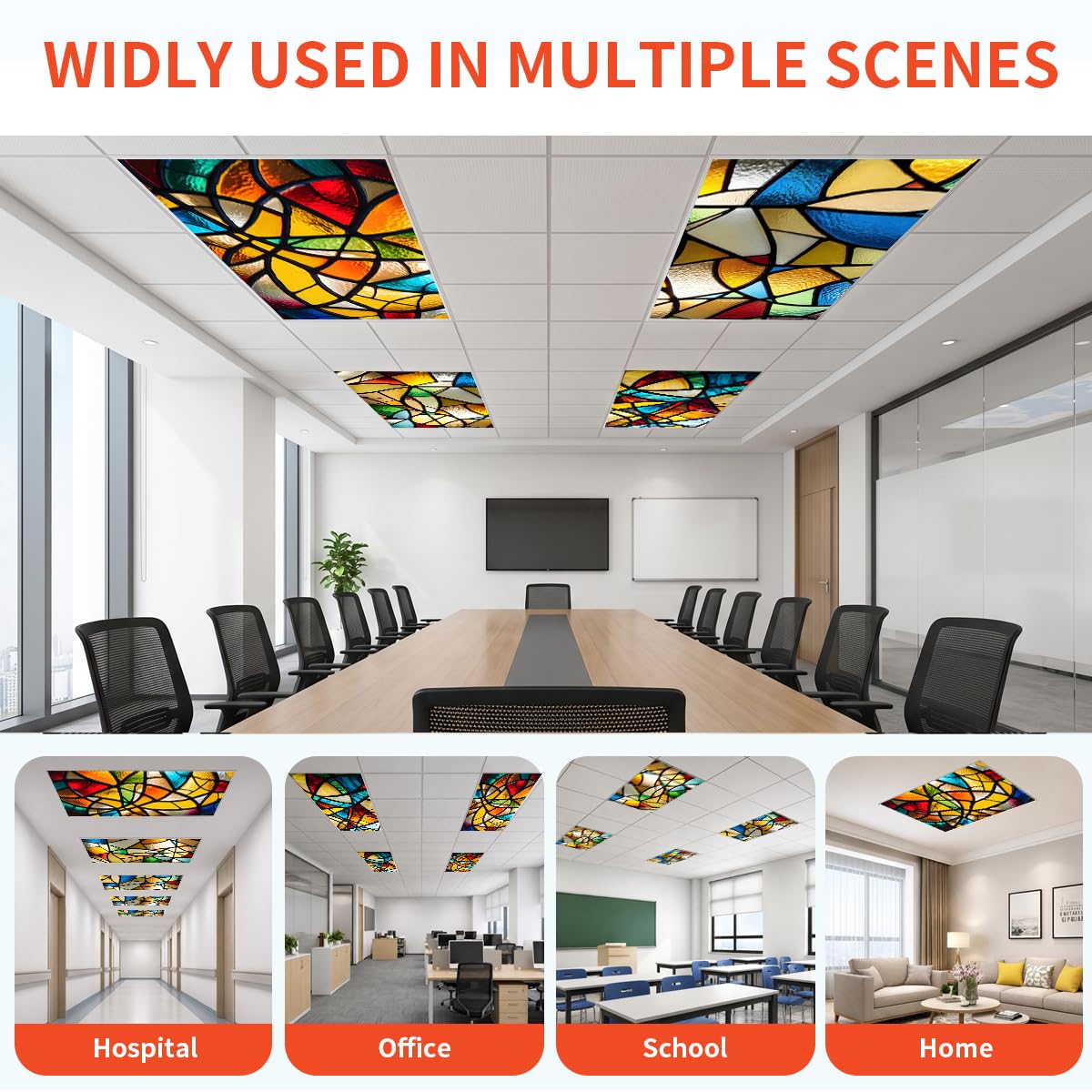 Zepluron in office setting showing refreshed ceiling and reduced glare benefit