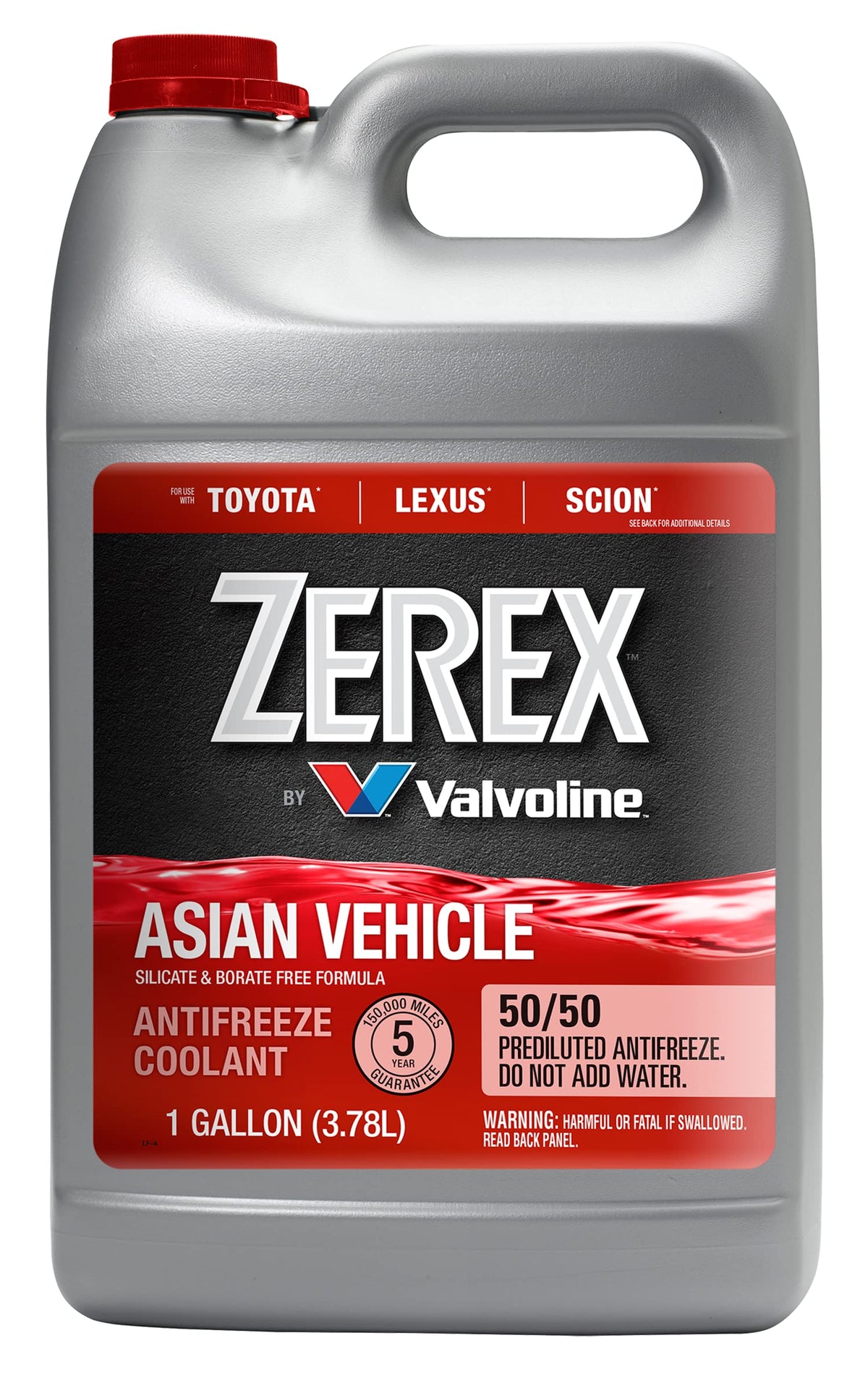 Zerex front packaging showing 1 gallon ready-to-use coolant benefit corrosion protection