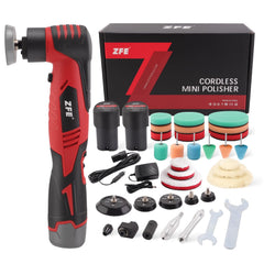 ZFE front view of mini polisher showing compact body and pad, easy control