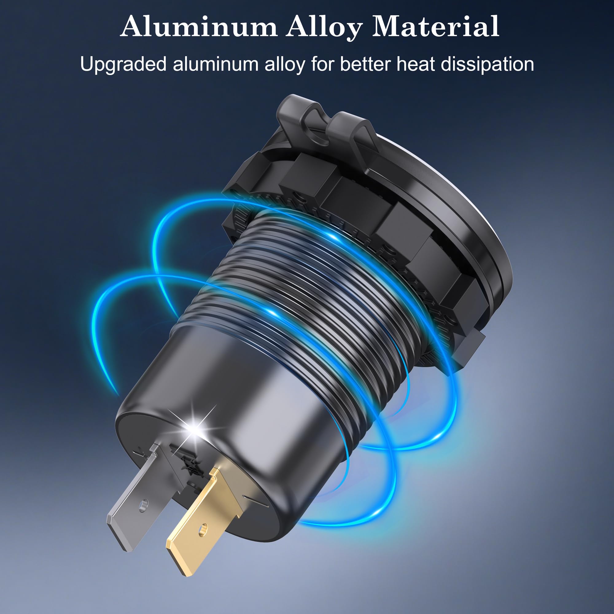 Zhaobeimao USB ports closeup illustrating PD and QC fast-charge convenience