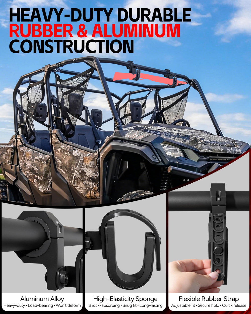 ZHILXN mounted on Polaris RZR side view keeps gear stable