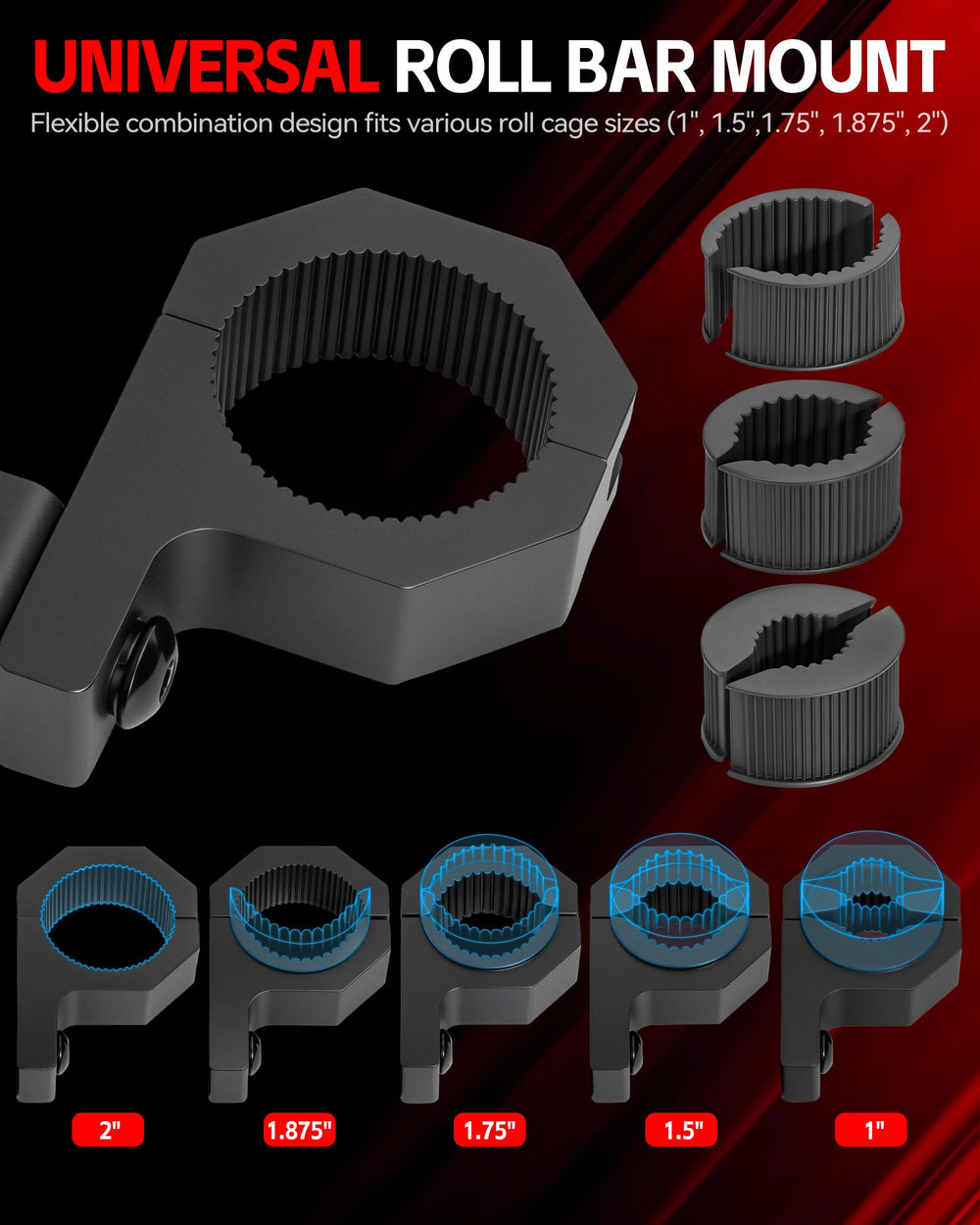 ZHILXN assortment of rubber inserts fitting 1 to 2 inch bars