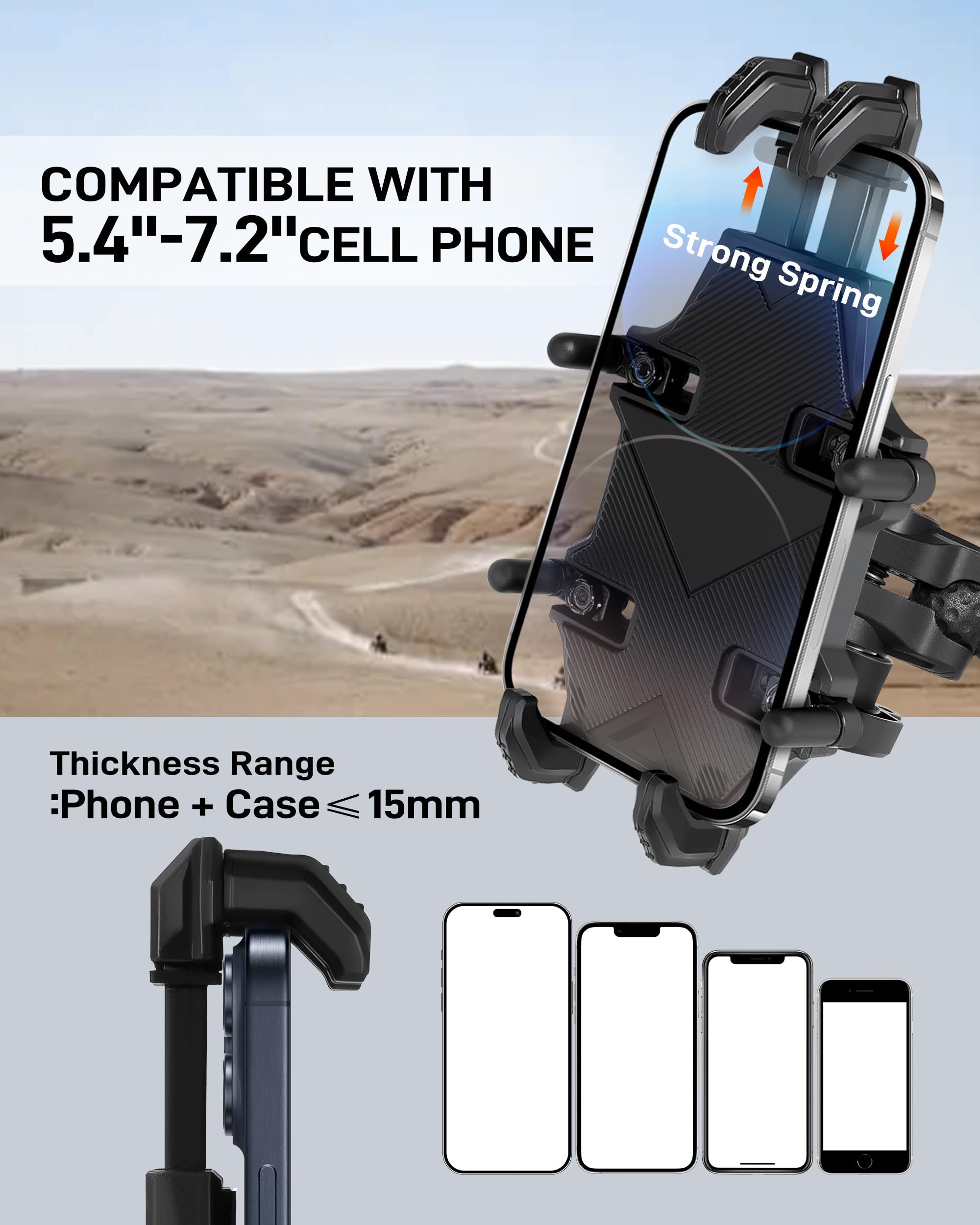 ZHILXN side grips with silicone pads protecting phone edges