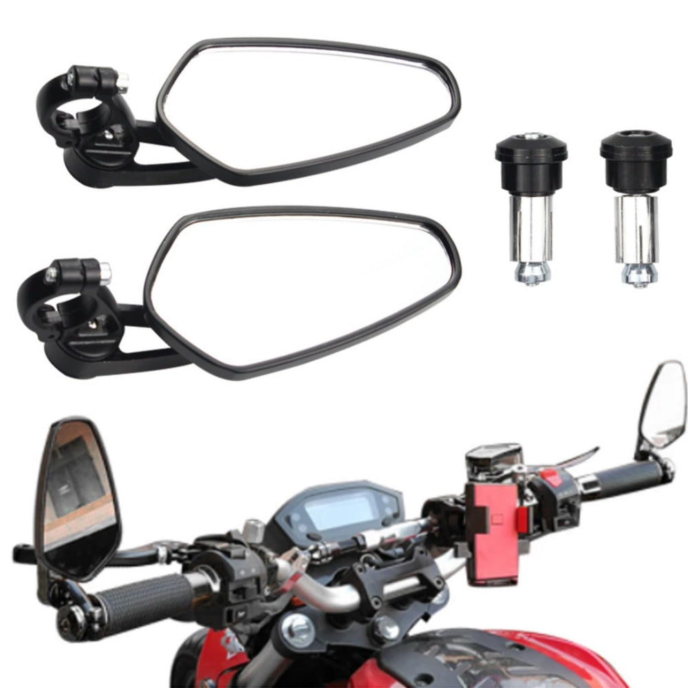 ZHTUNGFL mirror beside ruler showing size and fit for 7/8 inch handlebars