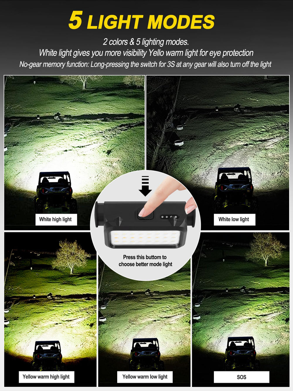 ZIDIYORUO illuminating UTV interior providing clear visibility for passengers