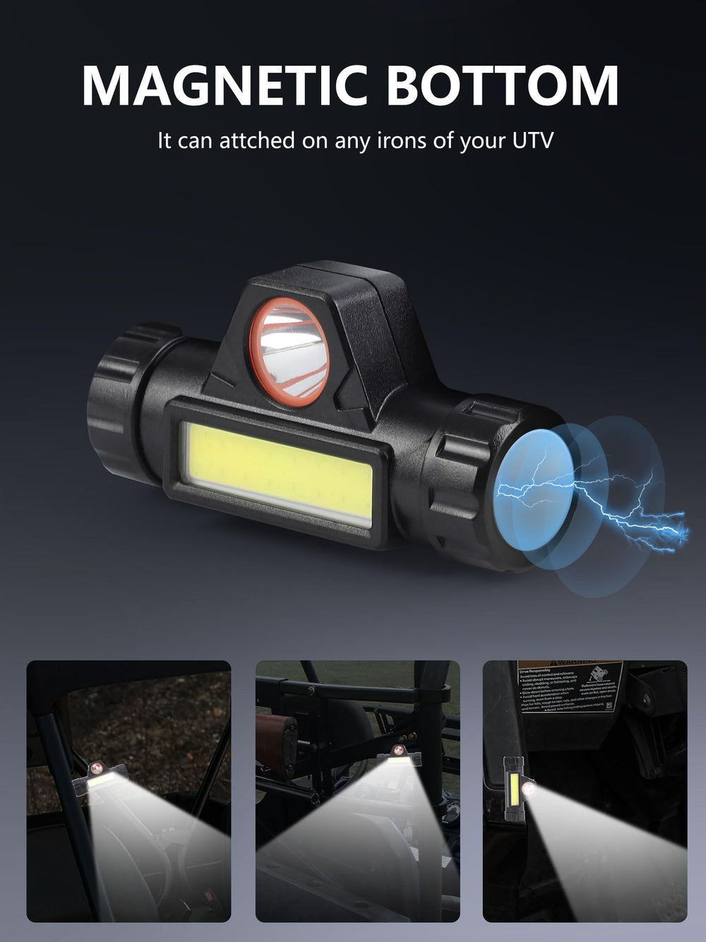ZIDIYORUO spotlight beam demo illuminating distant trail for improved visibility