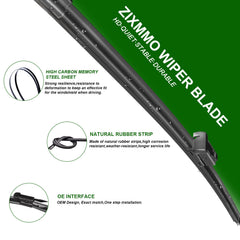 ZIXMMO close-up of rubber wiping edge highlighting streak-free performance