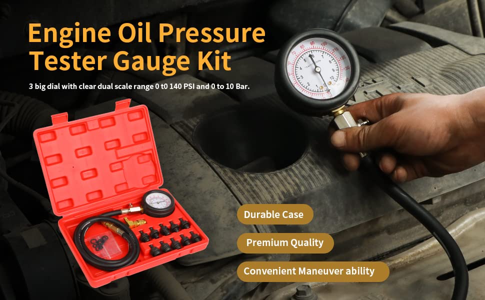 ZJERYL GULL pressure gauge showing scale up to 140 PSI for performance checks
