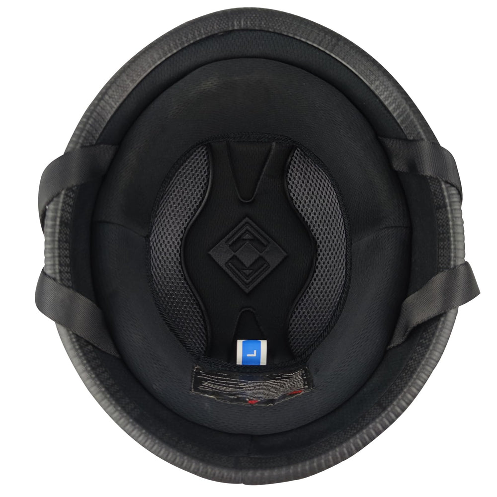 ZJHELM helmet side profile detail highlighting ABS shell and classic lines