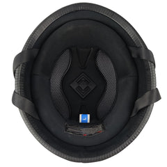 ZJHELM helmet side profile detail highlighting ABS shell and classic lines