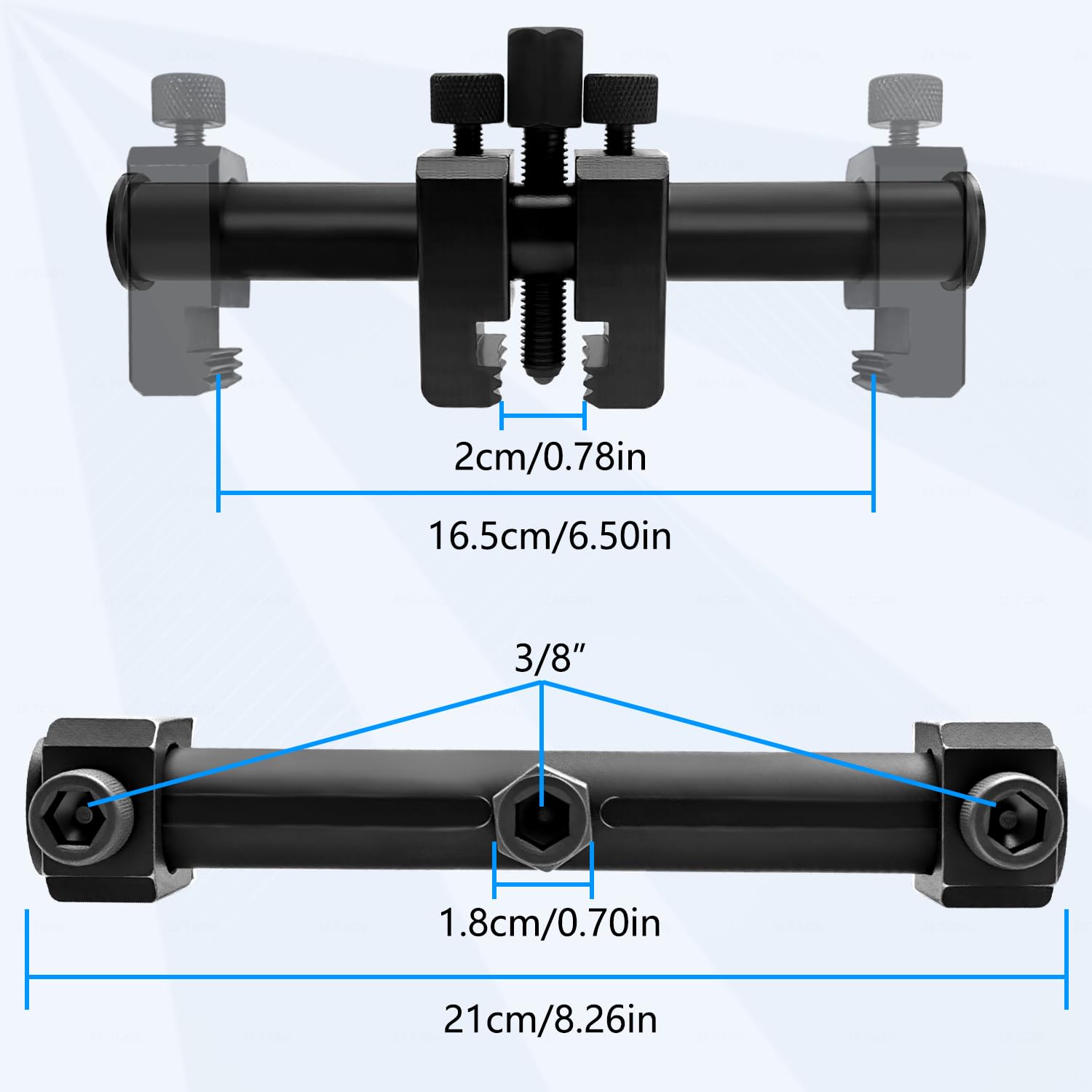 ZKTOOL size comparison with ruler showing compatibility across diameters