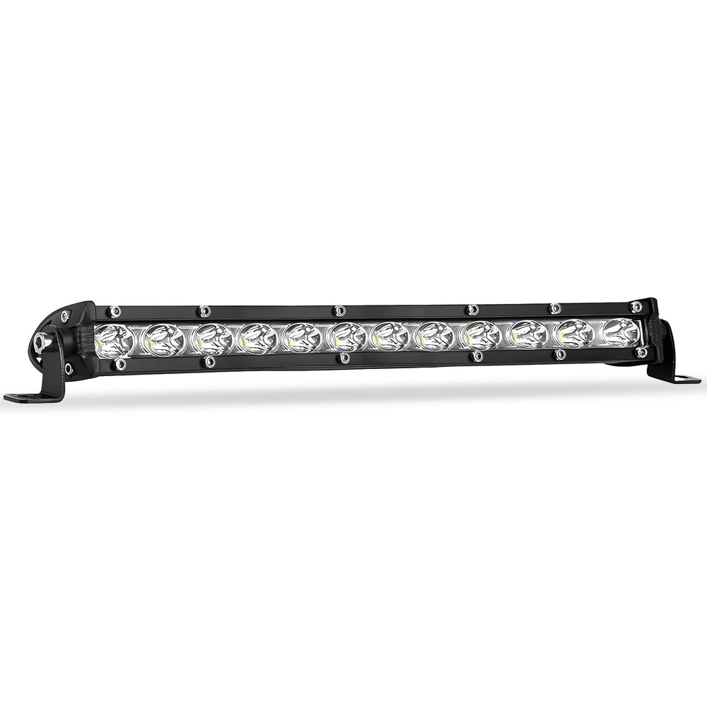 Zmoon 12-inch front view showing bright combo beam and durable housing benefit