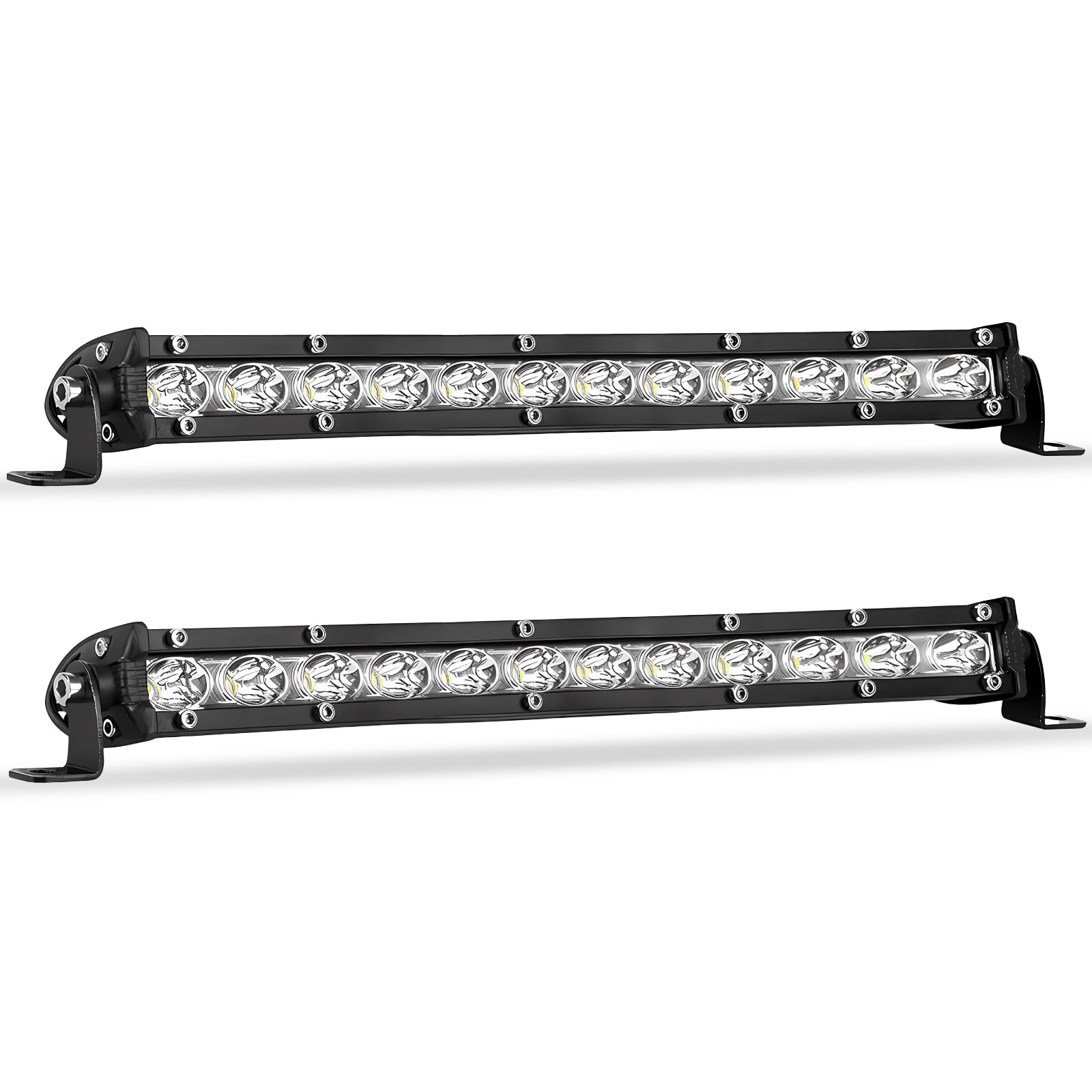 Zmoon front view of both 12-inch light bars showing bright even illumination benefit