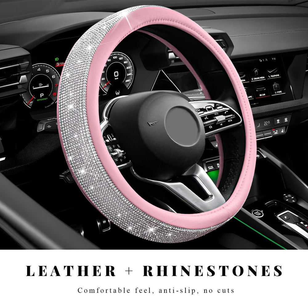 ZNDAW installed steering wheel cover in car interior providing elegant personalized look