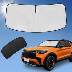 ZOIBV front windshield cover on Ford Explorer showing full coverage and cool cabin benefit