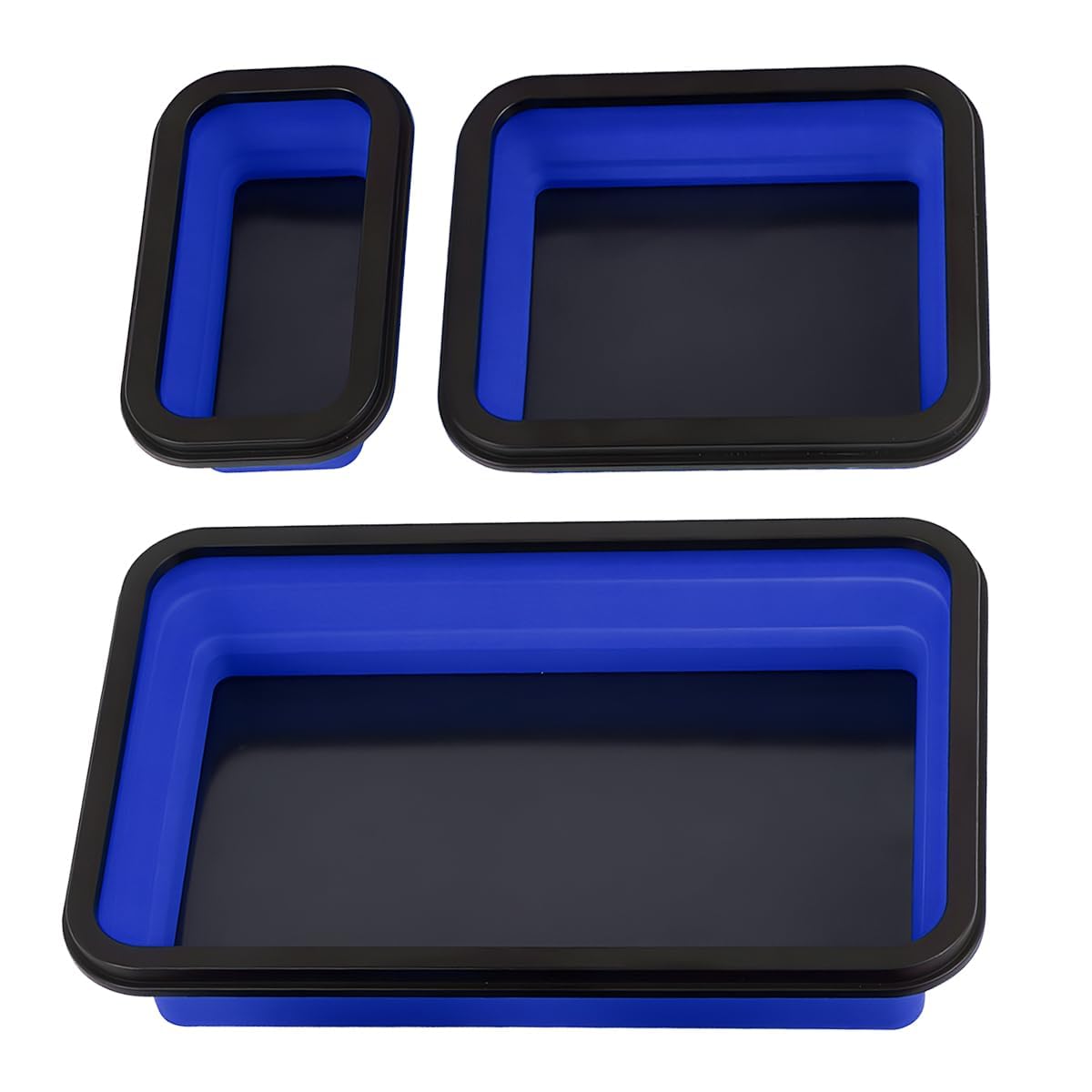 ZOLOTI packaging showing three blue collapsible trays and brand benefit of organized storage