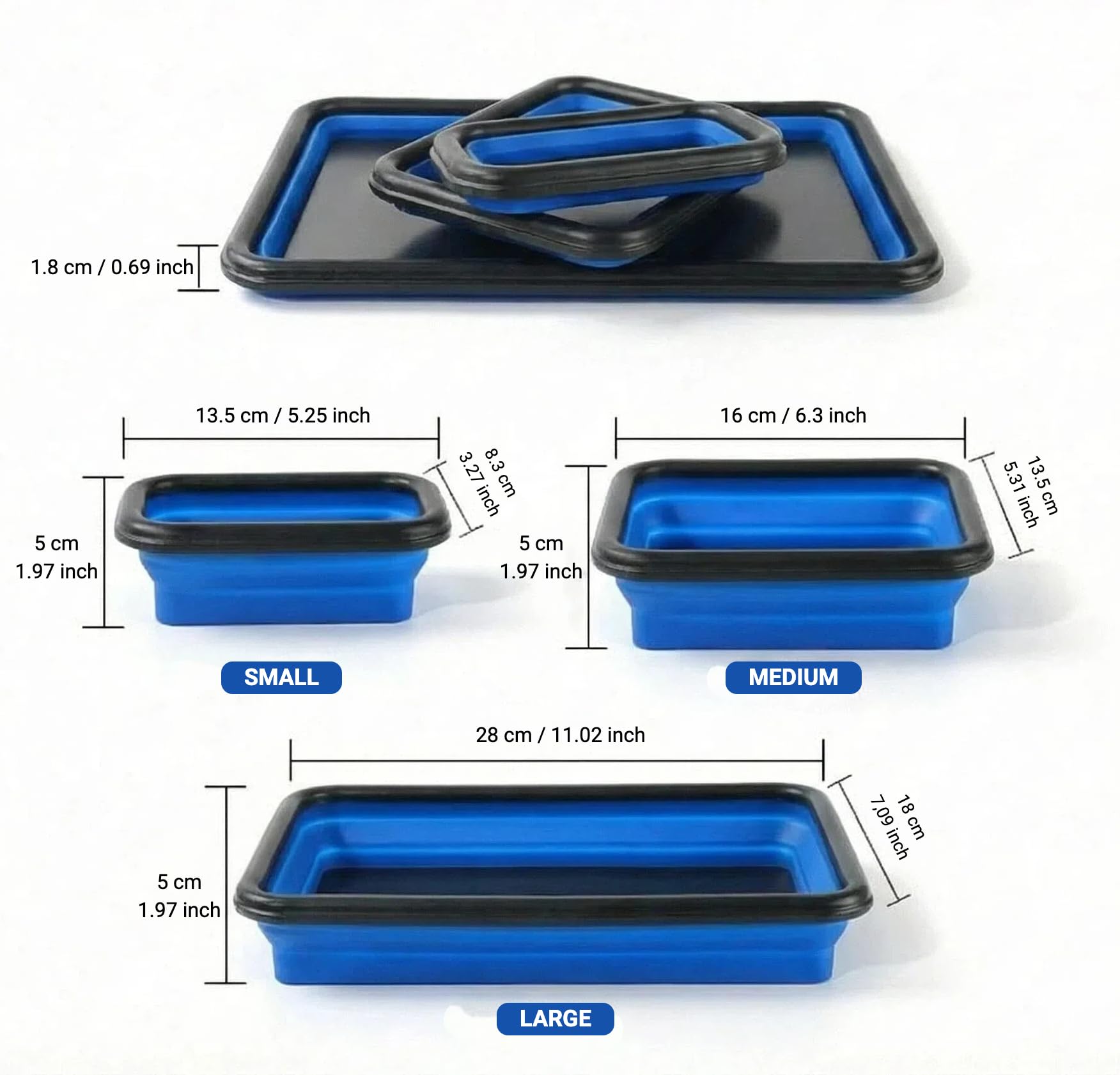 ZOLOTI small tray collapsed profile showing compact storage benefit