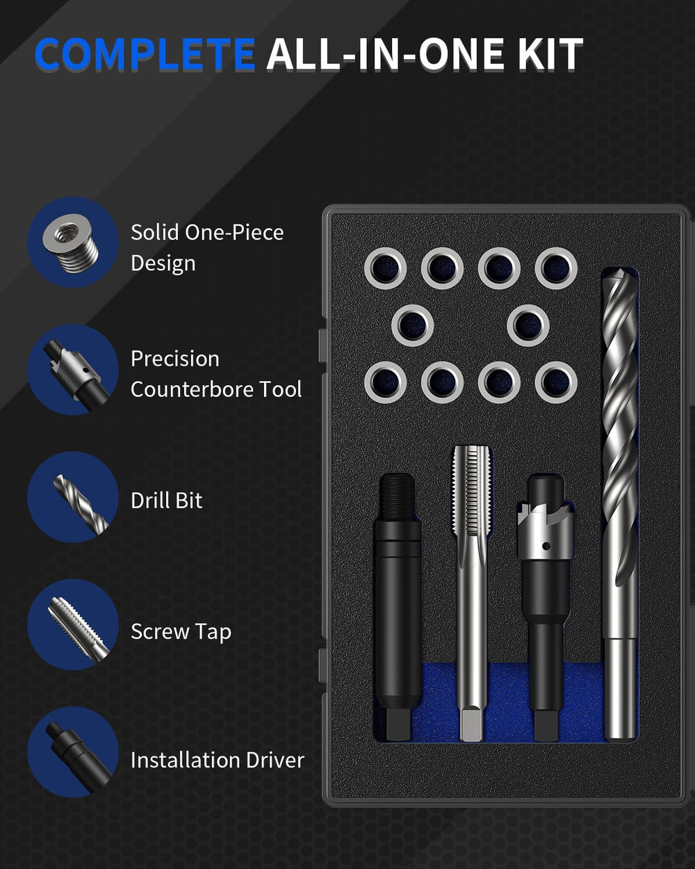 ZOMIYU 304 stainless one-piece inserts close-up showing corrosion resistance