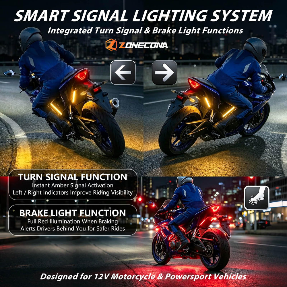 ZONECONA mounted underframe view demonstrating colorful accent lighting