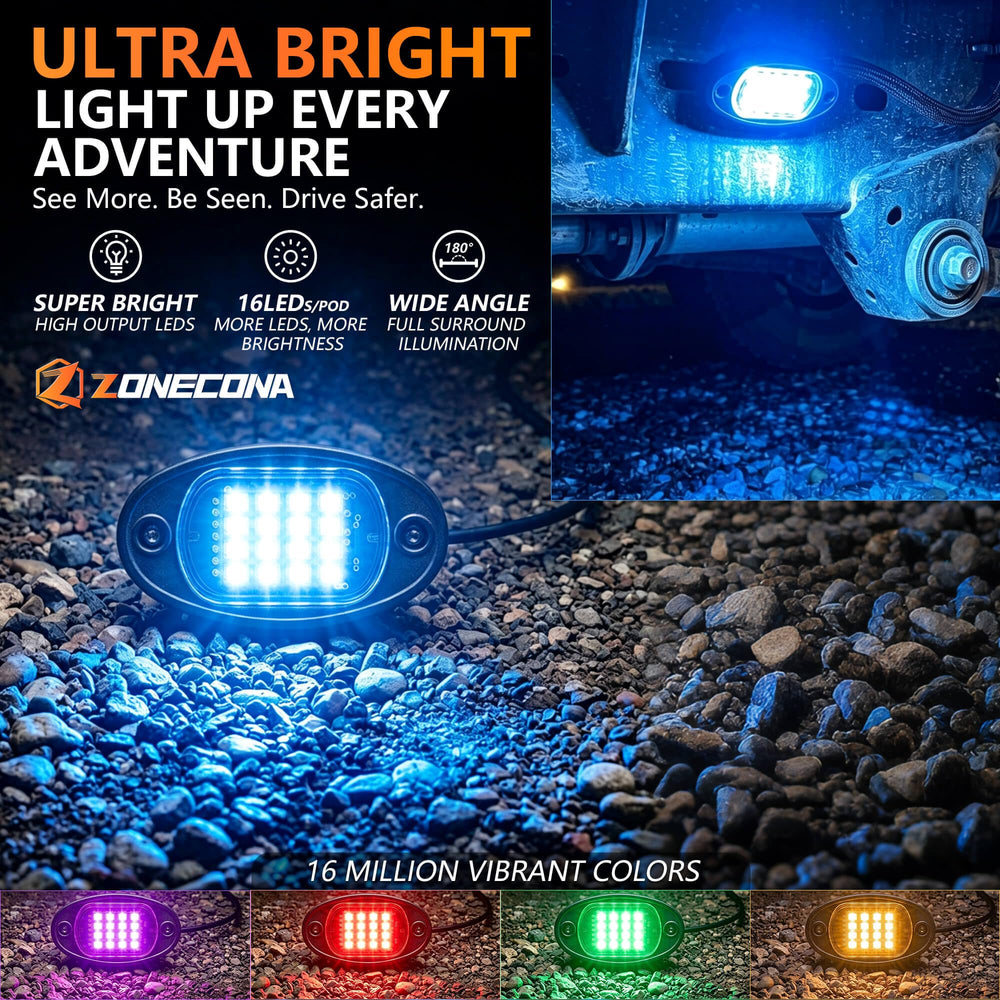 ZONECONA pre-wired harness and illuminated switch for easy plug-and-play installation
