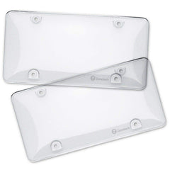 ZONETECH front view clear license plate cover showing discreet protection