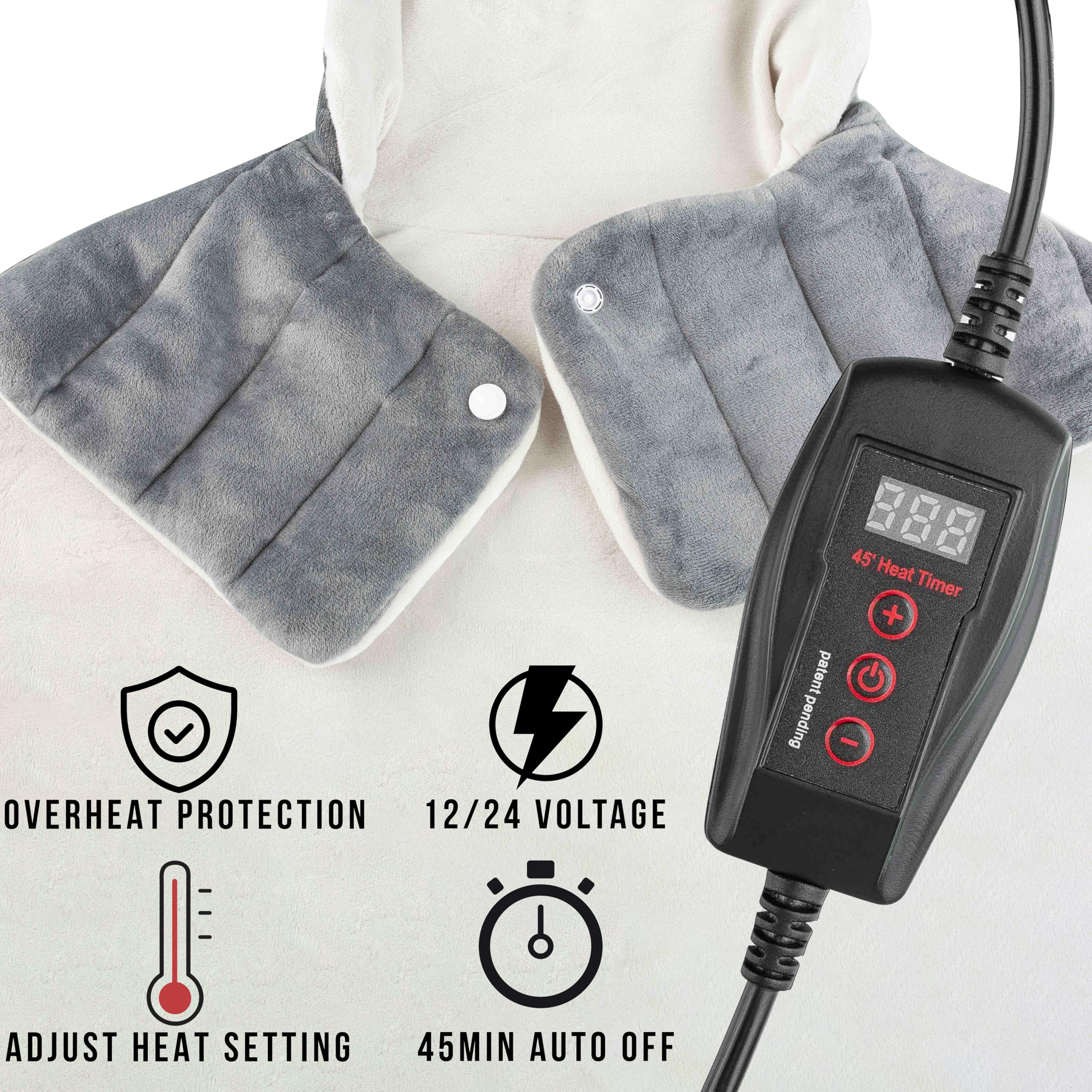 ZONETECH neck and shoulder wrap in use for targeted relief