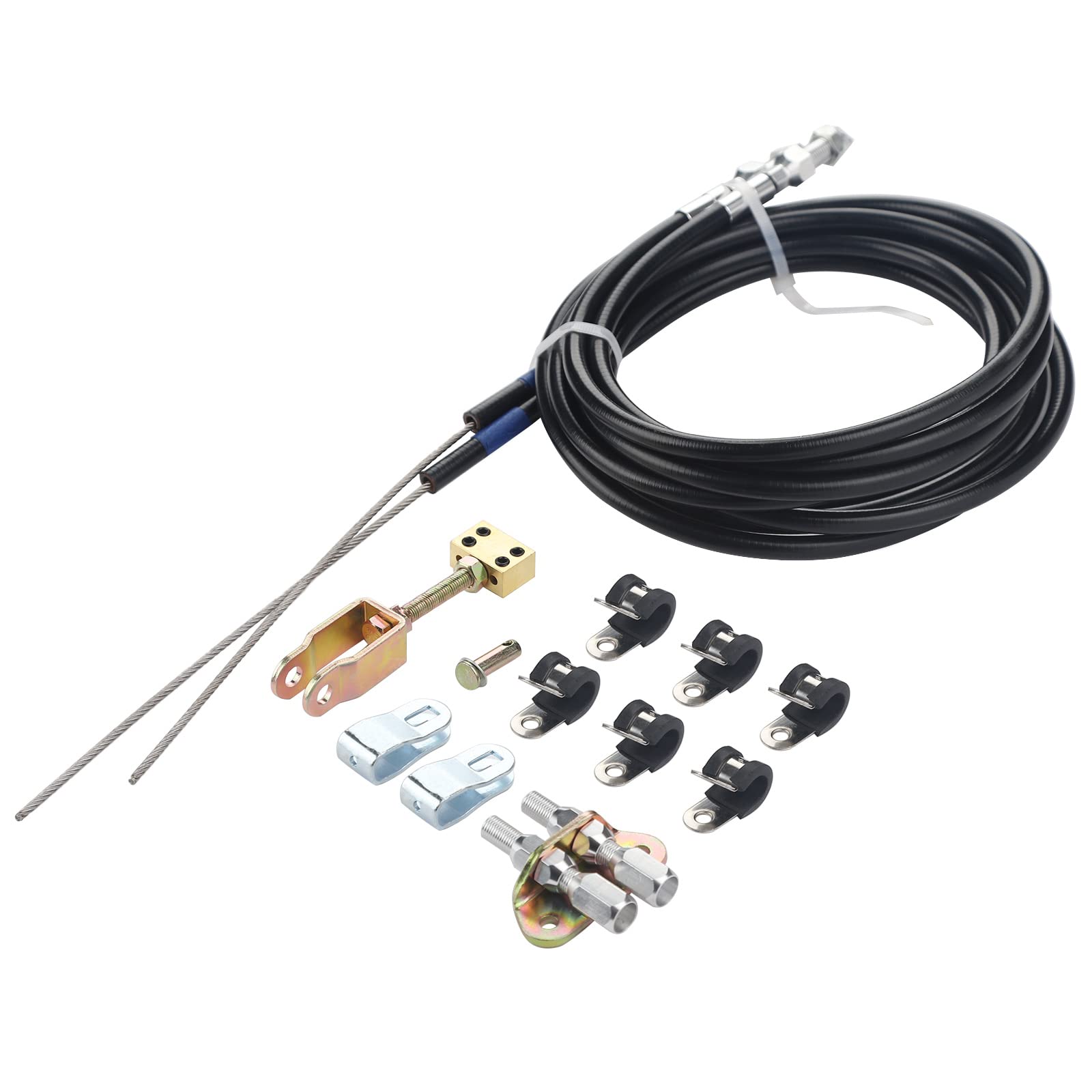 ZONFANT front view of complete emergency brake cable kit showing contents and benefits