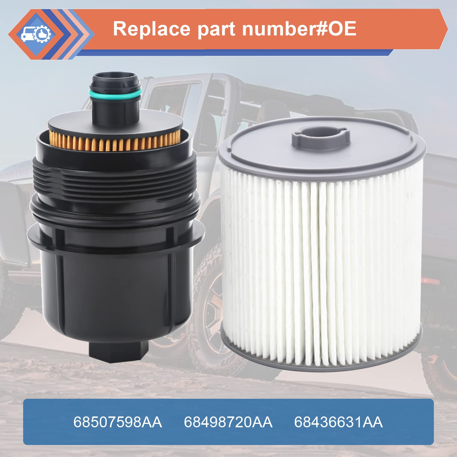 ZONFANT fuel filter element close-up highlighting filtration efficiency benefit