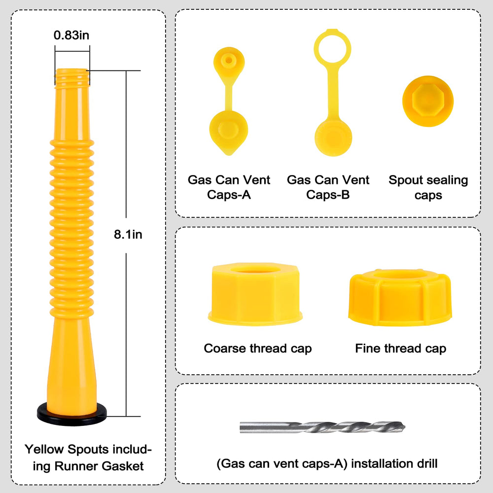 Zoolowua spout next to a ruler for scale showing 8.1-inch tube length for reach and fit confirmation