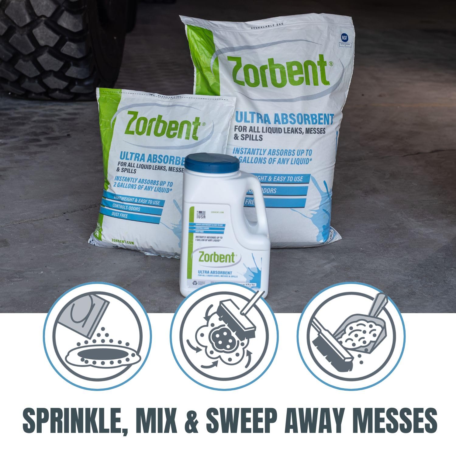 Zorbent lifting liquid from carpet to reduce staining and simplify removal