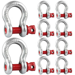 ZORUNNA front view of 10-pack 3/8" shackles shows full set and labeling benefit durability