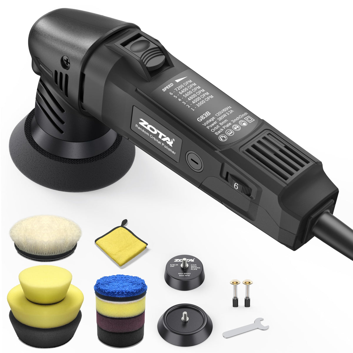 ZOTA mini buffer front view showing compact design and easy handling benefit