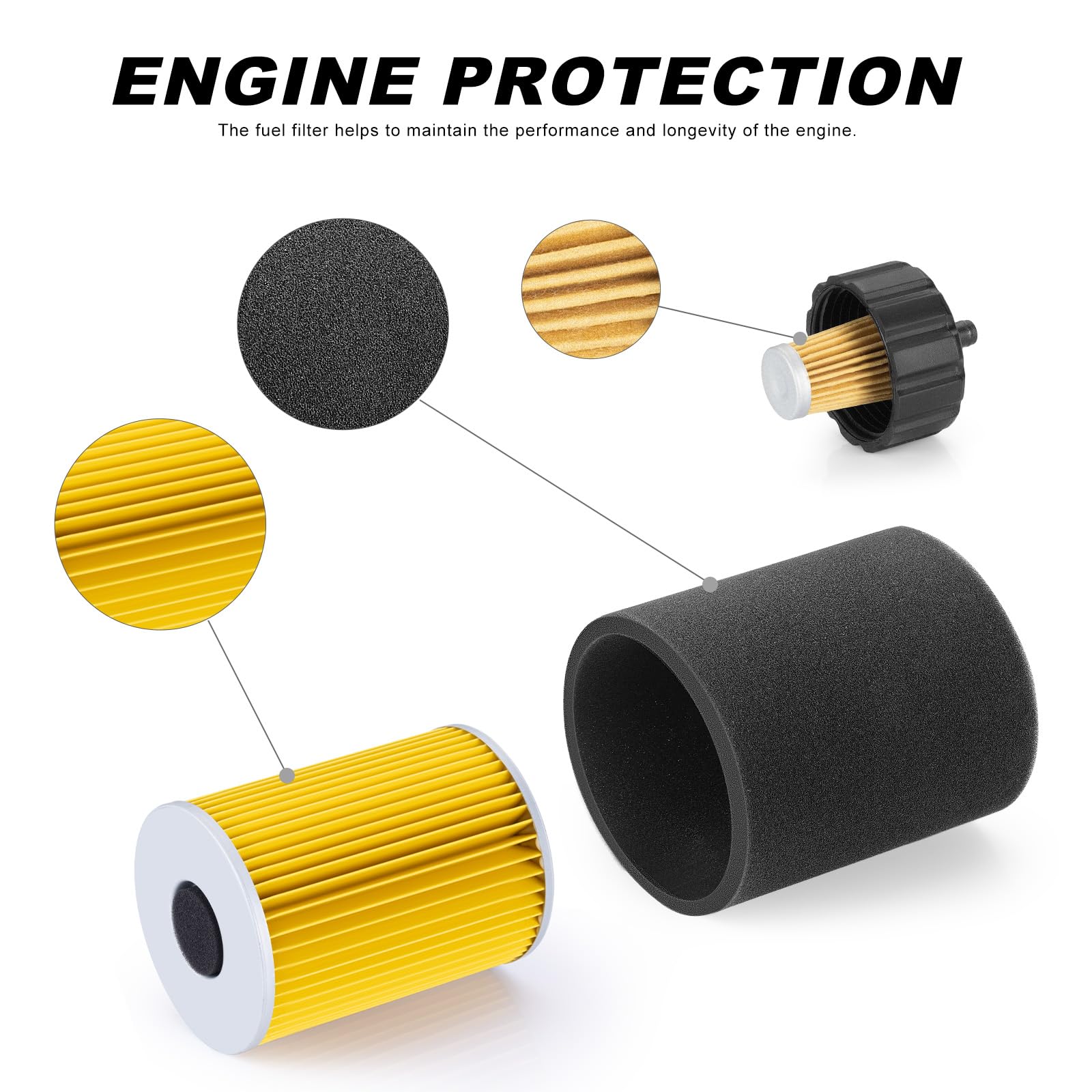 zozoye fuel filter installed inline reducing debris reaching the carburetor