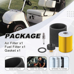 zozoye assembled kit overhead view illustrating included air filter fuel filter gasket