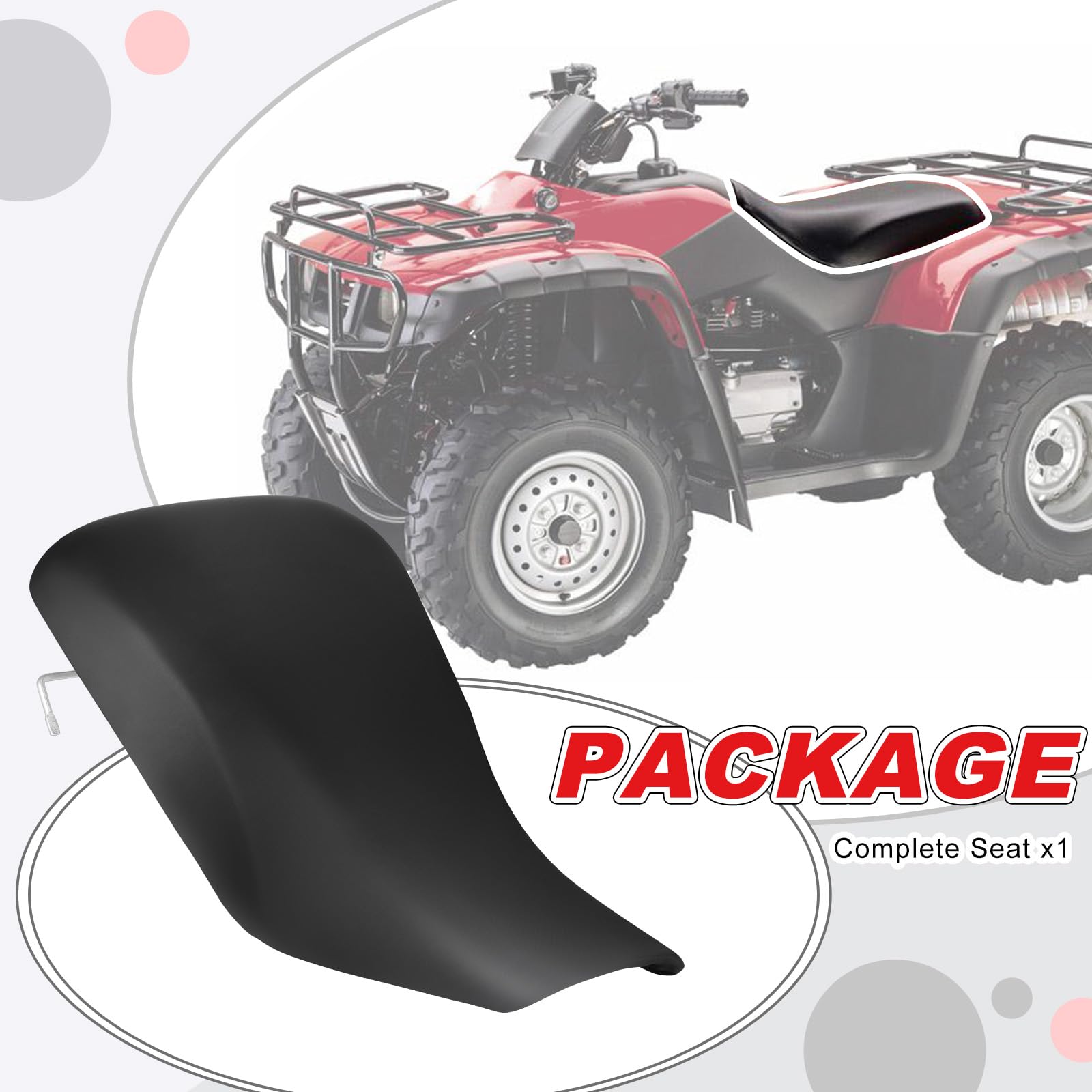 zozoye complete seat installed on a Honda Rancher 350 for accurate fit
