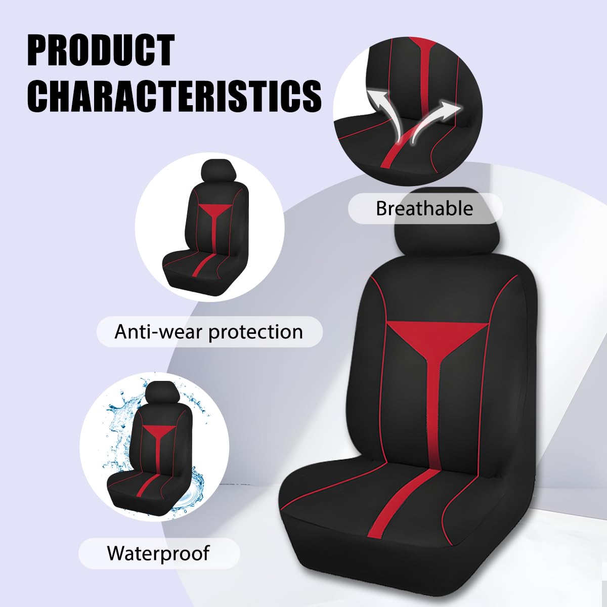 Zpana headrest covers close detail showing secure fit and neat look