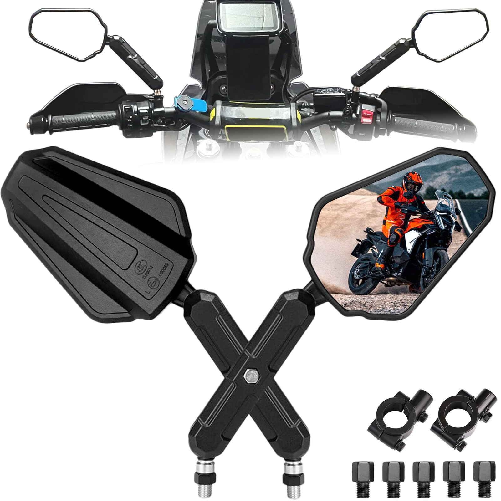 ZTYIOHG front view of mirror showing sleek housing and clear glass for safer visibility