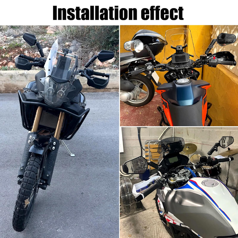 ZTYIOHG mirror on adventure motorcycle highlighting rugged style and rear visibility