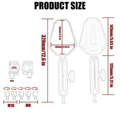 ZTYIOHG mirror mounted on 7/8" handlebar illustrating easy adapter installation