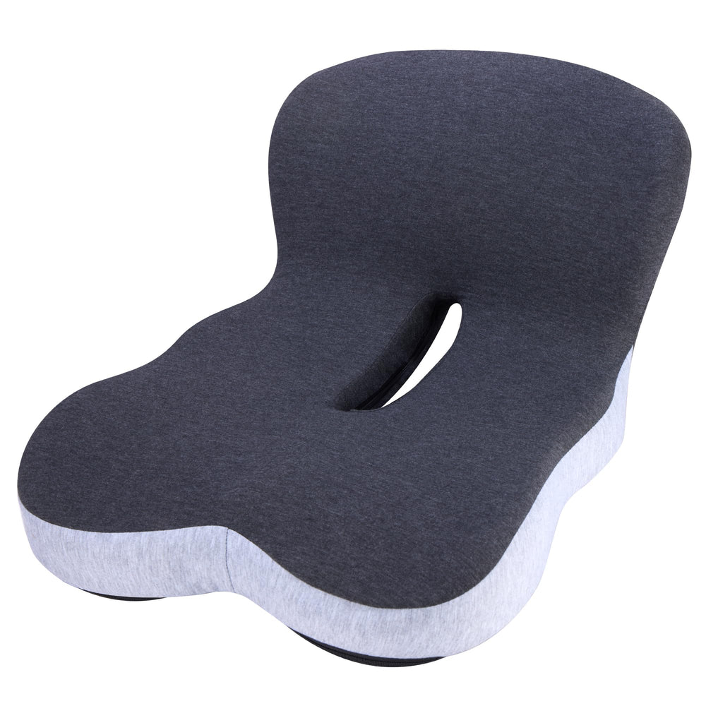 ZUAMEGU cushion next to ruler showing compact size and portable fit