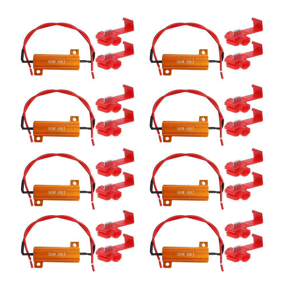 ZUDKSUY front view of 8-pack resistors showing all components and kit layout
