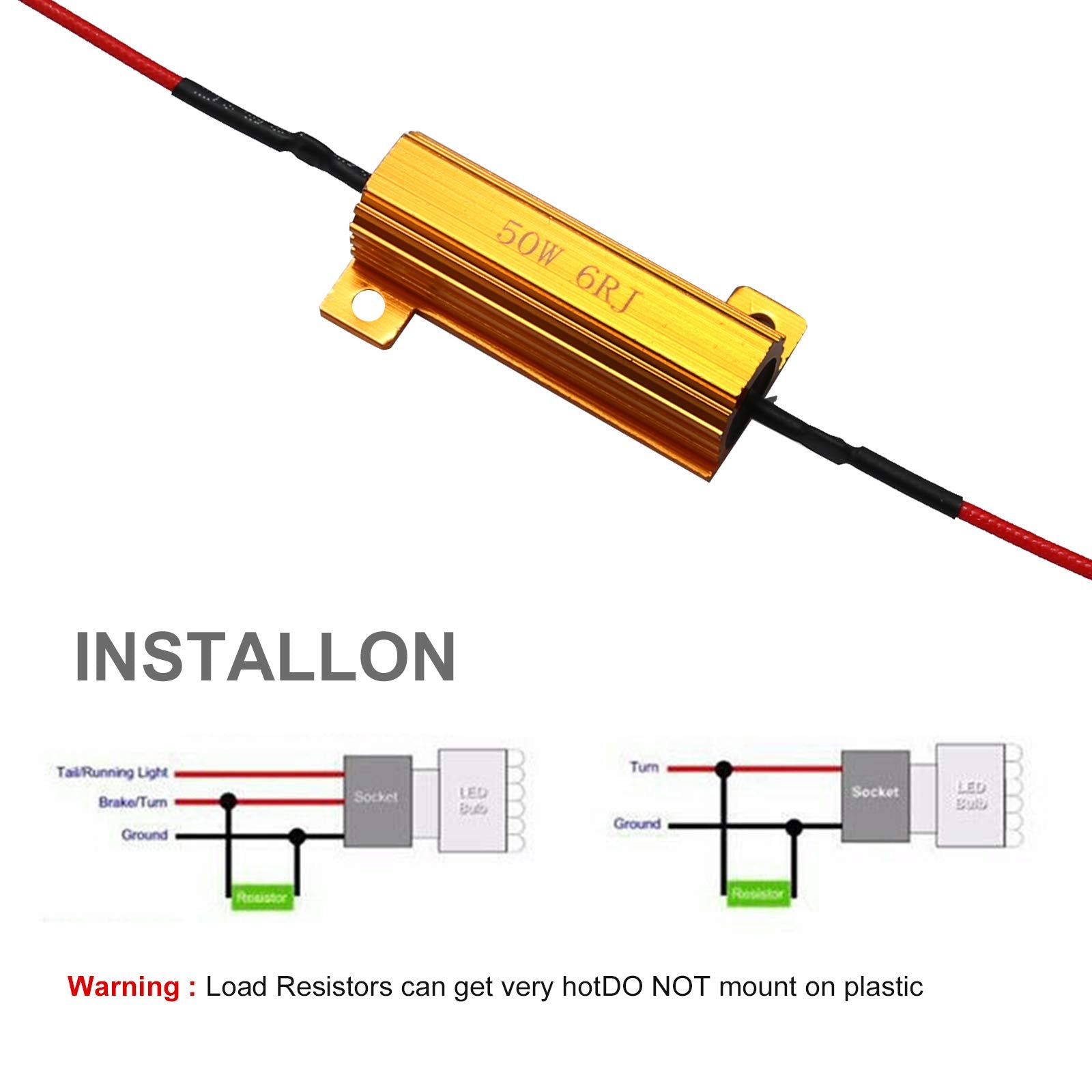 ZUDKSUY resistor mounted on vehicle chassis showing safe clearance from plastics