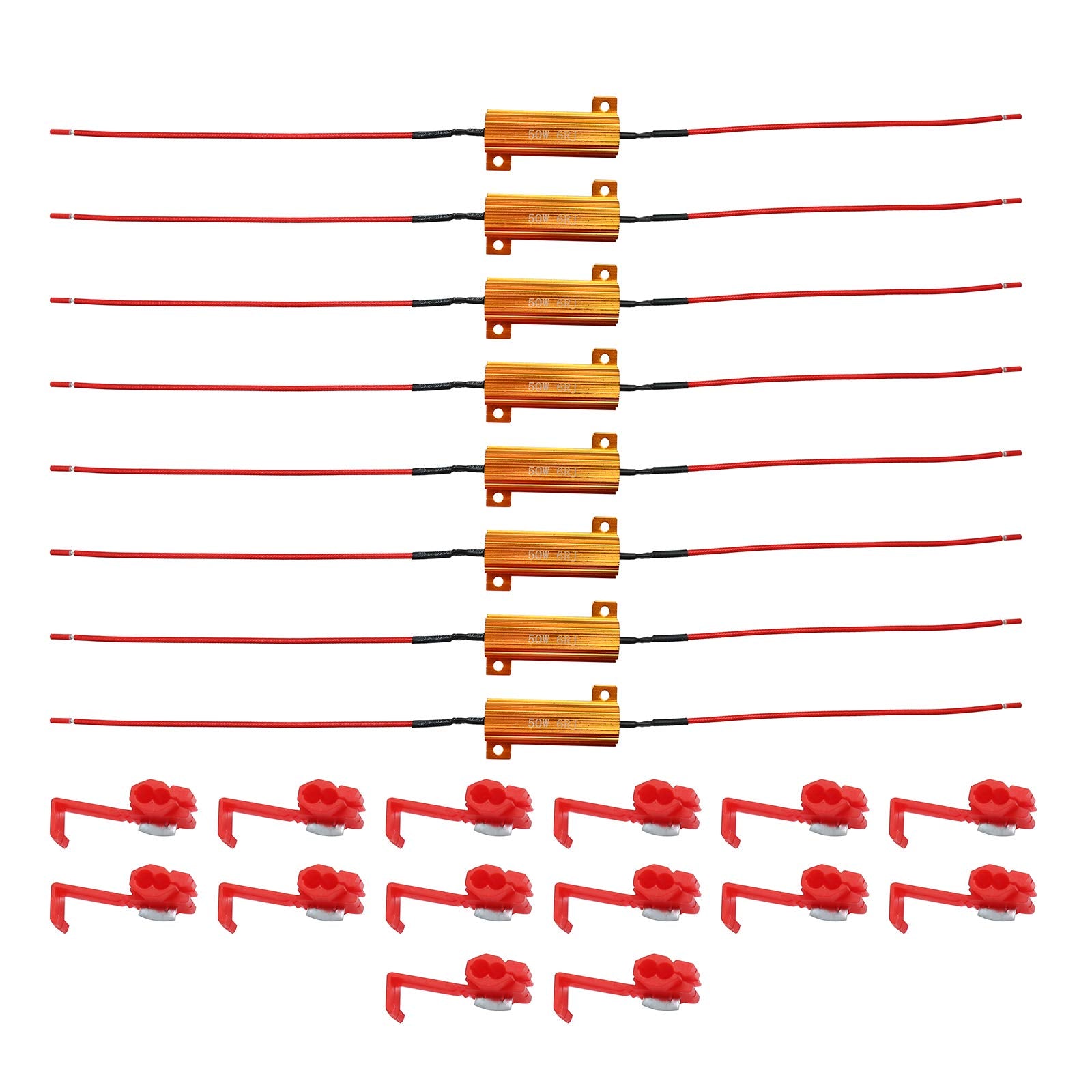 ZUDKSUY detail of quick-splice clip and resistor wires for tool-free connection